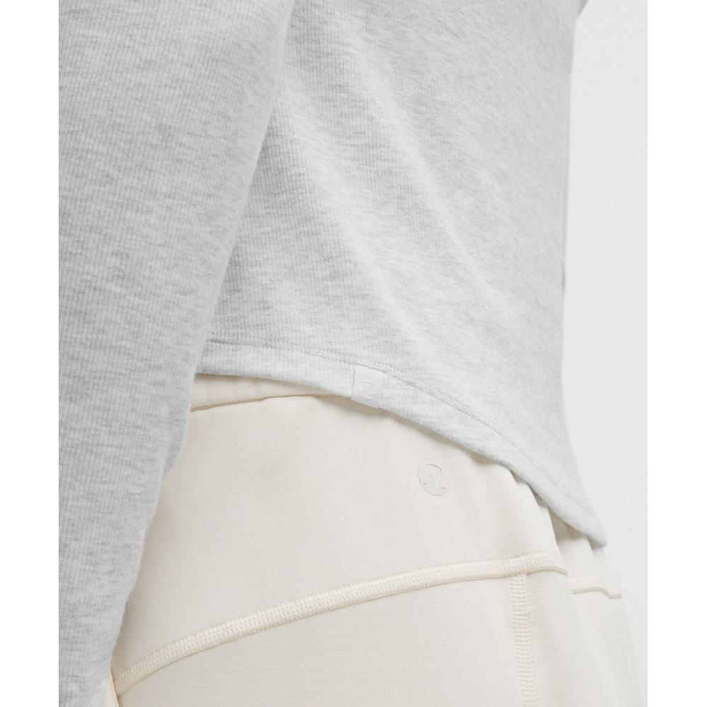 Lululemon Hold Tight Long Sleeve Henley Heathered Core Ultra Light Grey