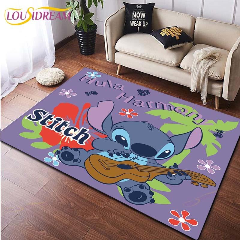 Anime Stitch 3D-Druck Teppich für Küche Fußmatte Schlafzimmer Teppiche für Wohnzimmer Waschküche Badezimmer Rutschfeste Bodenmatte