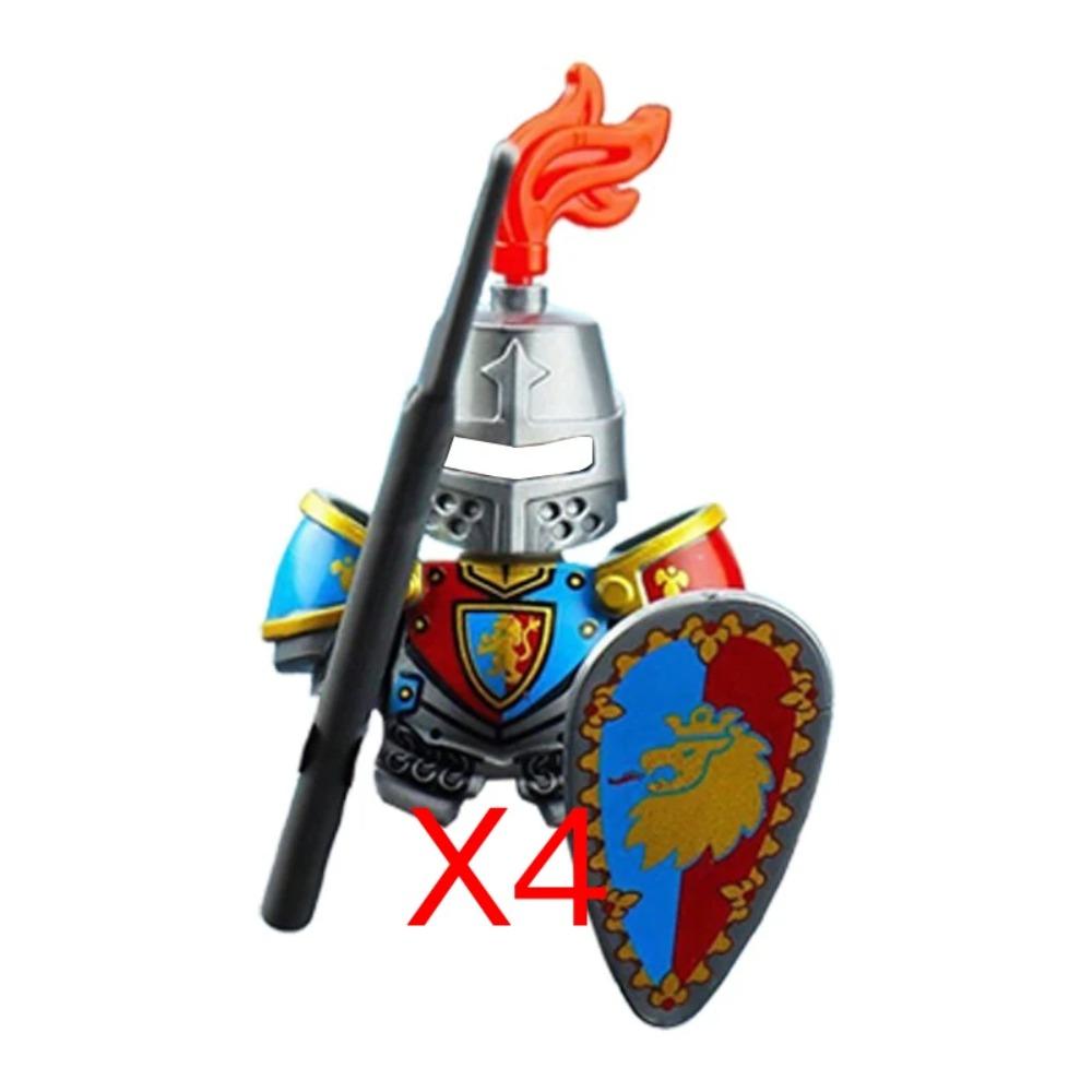 Mittelalterliche Burgsoldaten Actionfiguren Baustein Drache Anime Ritter Zubehör Kriegspferd Miliz Helm Schild Spielzeug Geschenk B15
