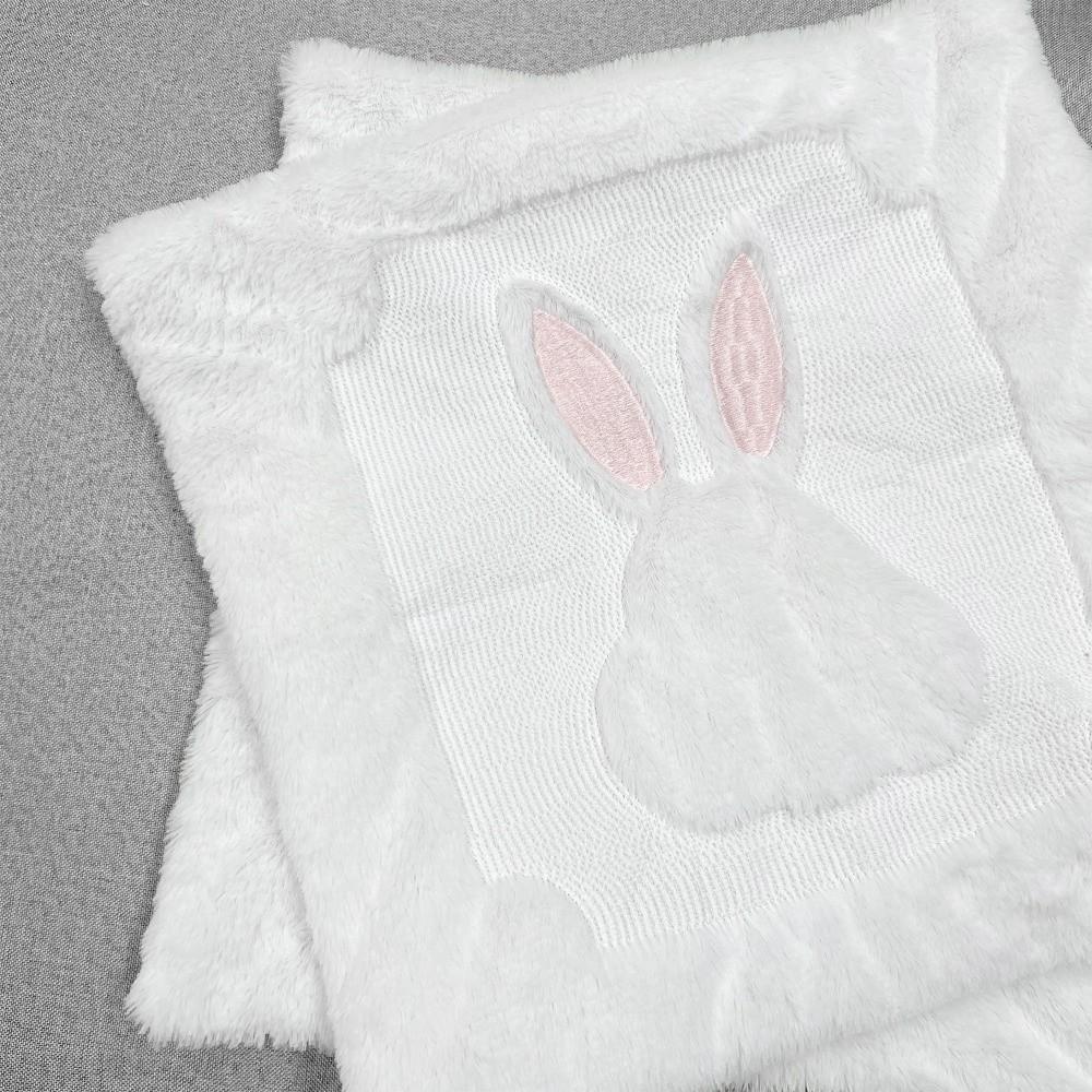 Cartoon Easter Bunny Pillow Cover Soft Rabbit Pattern Pillowcase Throw Pillow Cover  Easter Party