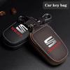 mszh8 Car Keychain Bag Housekeeper Zipper Organizer Key Case For Seat Leon Ibiza Alhambra Exeo Altea Arona Mii IBL Car Accessories