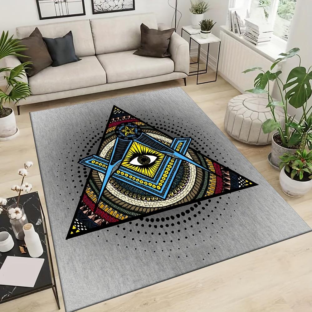 1pc Illuminati Eye Pattern Carpet, Area Rug For Living Room Bedroom Room Bed Chair Laundry Entryway Corridor Yard Non-slip Outdoor Camping R