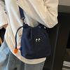 Korean version of fashion casual style, light and cute with denim tote bag, student class commuting versatile messenger bag