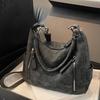 Vintage Synthetic Faux Leather Handbag with Multiple Pockets Large Capacity Zipper Closure Adjustable Strap Golden Te Hardware