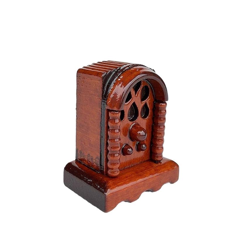 

1/12 Кукольный домик Винтажная имитация Деревянная модель радио Кукольный домик Миниатюрная мебель Украшение Кукольный дом Аксессуары для домашнего декора