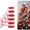 Shiny Christmas Decoration Mesh Ribbon 26cm Christmas Wrapping Ribbon  Gift Package