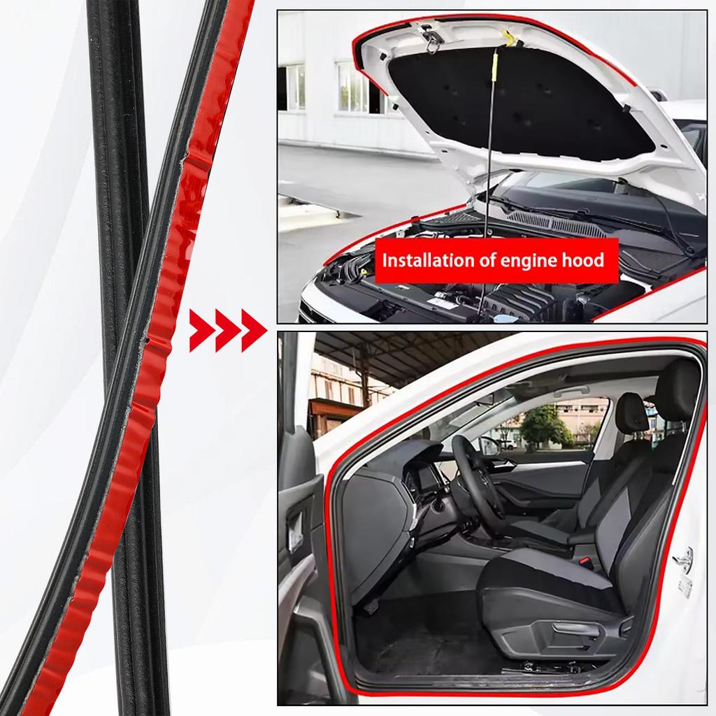 Car Door Rubber Seal Strip 3 Layer Sealing Strip Rubber Seal Protector Weatherstrip Trunk Hood Sealant Sound Insulation Strip