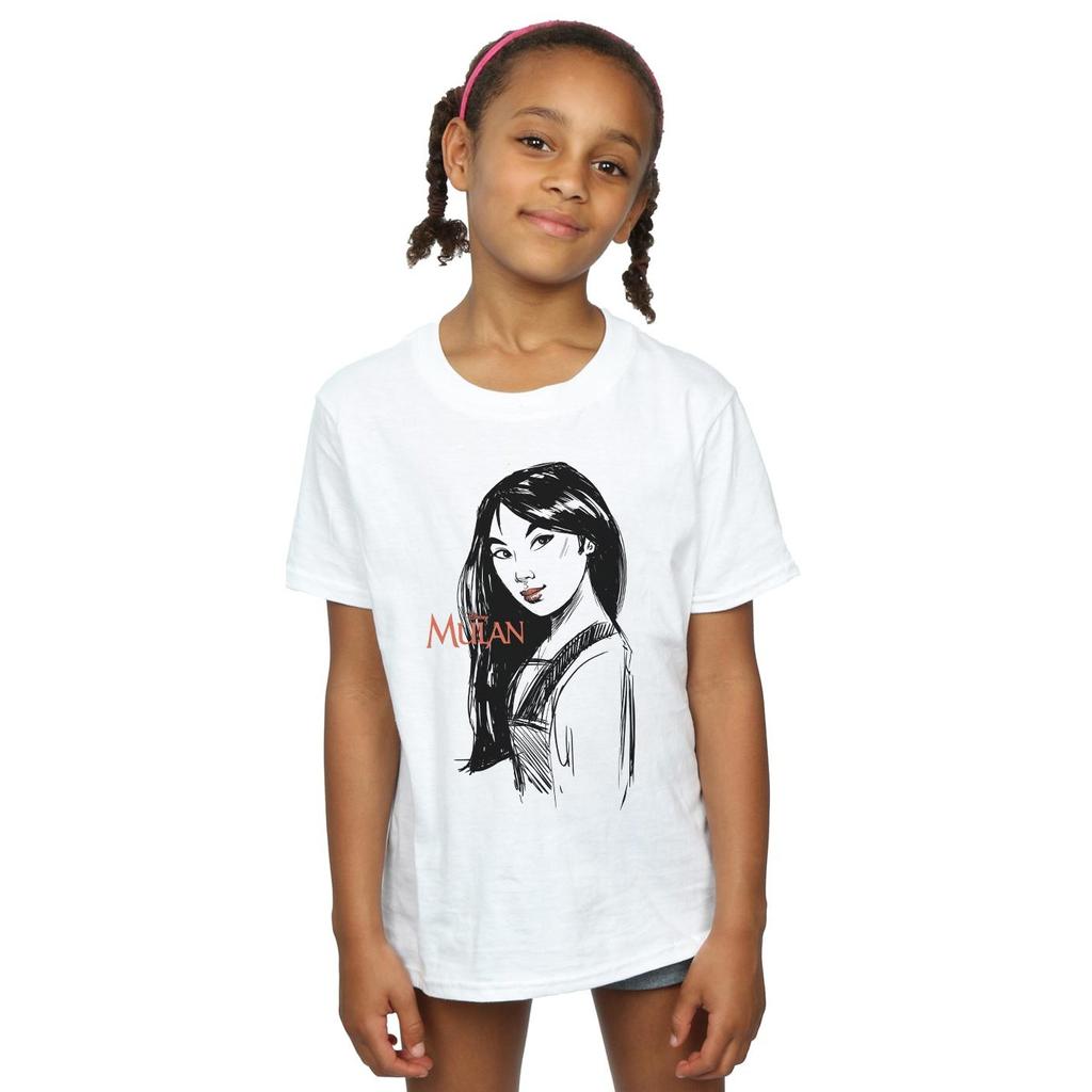 Disney Girls Mulan Sketch Cotton T-Shirt
