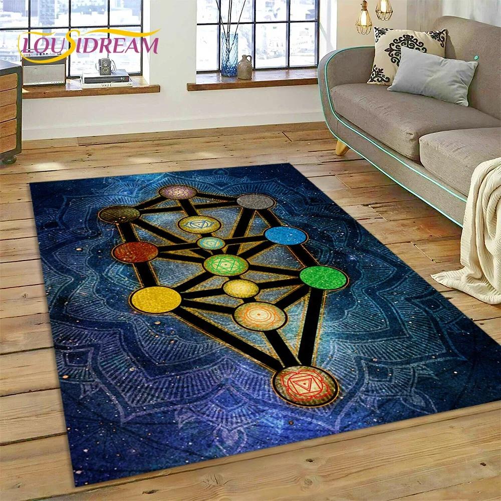 3D Yoga Meditatie Regenboog 7 Chakra Tapijt Tapijt voor Slaapkamer Woonkamer Thuis Bank Decoratie, Kinderspel Grote Decoratieve Vloermat