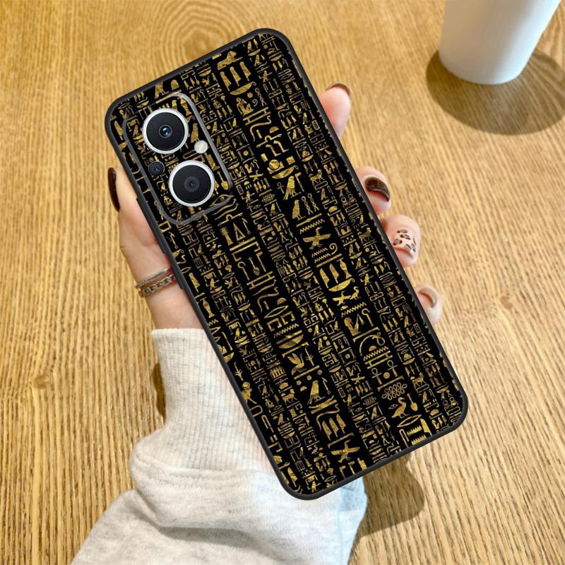Ancient Egyptian Hieroglyphic Funda For OPPO Reno 7 8 Lite 14 F 13F 12F 11F 13 12 11 10 Pro OPPO Find X9 X8 X6 X5 Pro Case