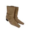Nische Wildleder Blockabsatz Gürtelschnalle Blockabsatz kleine eckige Spitze Stiefeletten dünne Stiefel Damen Herbst und Winter Western Cowboy Stiefel