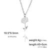 12 Birth Months Flower Necklace Stainless Steel White Green Enamel Daisy Rose Cosmos Pendant Neck Chains Birthday Gift