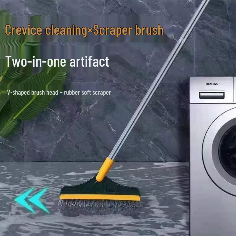 

Треугольная щетка для мытья ванной с длинной ручкой и скребок