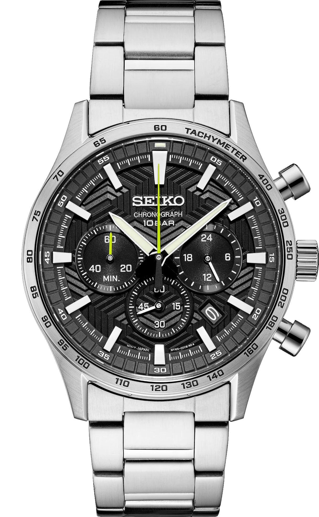 

SEIKO Essentials SS Quartz Chrono Black Modern Dial, чорний, чорний