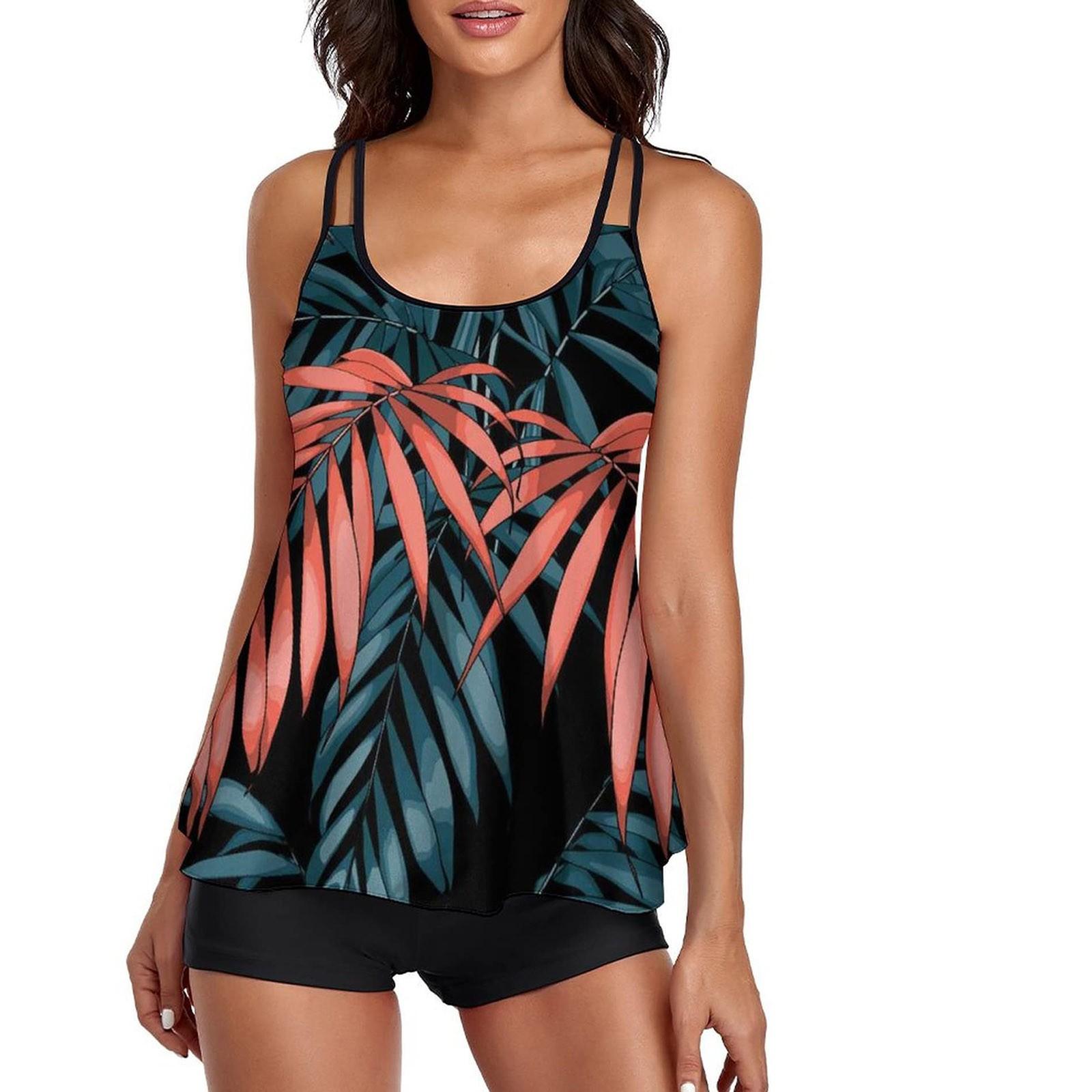 

Женщины из двух частей струящиеся купальники купальные майки с шортами спортивные купальники M красный