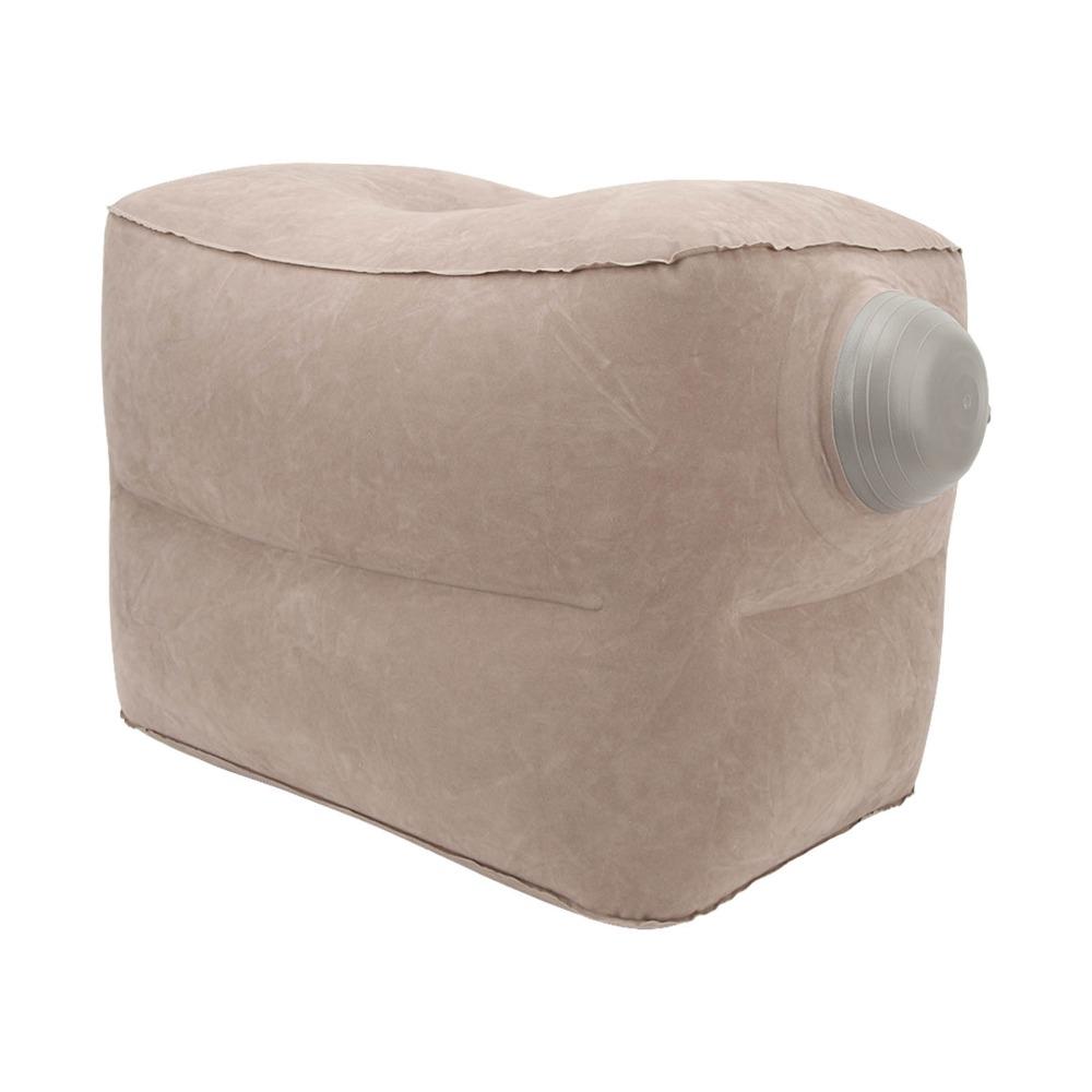 PVC Flocking Foot Rest Pillow Two Layer Reducing Fatigue Pillow Inflatable Foot Pillow  Office Use