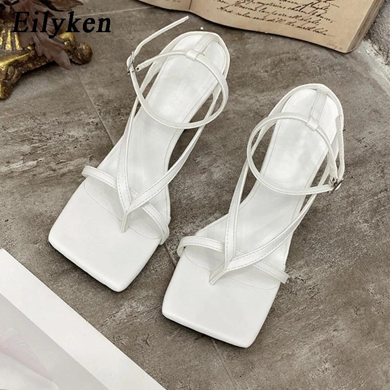 Fashion Eilyken Gladiator Sandals High Heels Women Fall Best Street Look Females Square Head Open Toe Clip-On Strappy Shoes