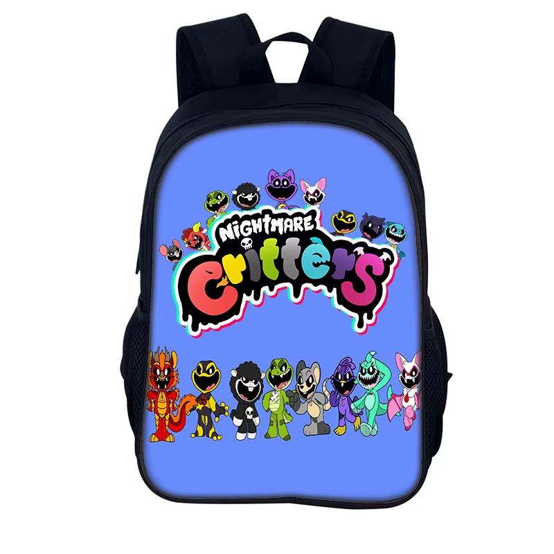 Albtraum-Kreaturen Cartoon Rucksack Schulrucksack 40cm/15,7 Zoll Reißverschluss Büchertaschen Animierte Mochila Kindergeburtstagsgeschenk