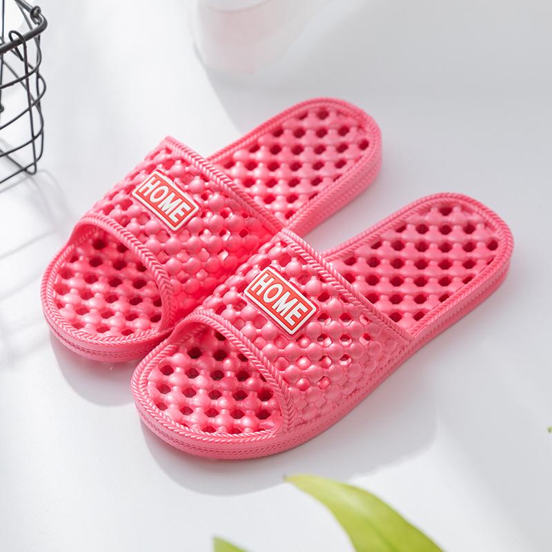 

Waterproof Anti-Slip Massage Slippers for Men & Women - Indoor/Outdoor Hollow Design for Bathroom Use Size 38-39 томатный/красный
