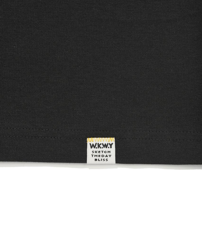 WACKY WILLY Double Kiki Wappen Short Sleeve T-Shirt Black