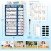 2 in 1 Bedtime/Morning Routine Chart for Kids Toddlers, Magnetic Chore Chart for Kids, Cute Visual Schedule for Kids Schedule Board for Home, Kids