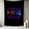 Teen Titans Wall Tapestry Aesthetic Wall Hanging Printed Fabric Blanket Decorative Tapestries For Bedroom Living Room Home Decor