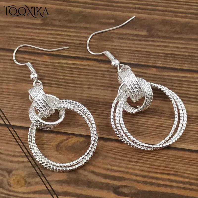 

Модные серьги Tooxika, европейские и американские креативные серьги с несколькими кольцами и цветочным кругом, преувеличенные серьги
