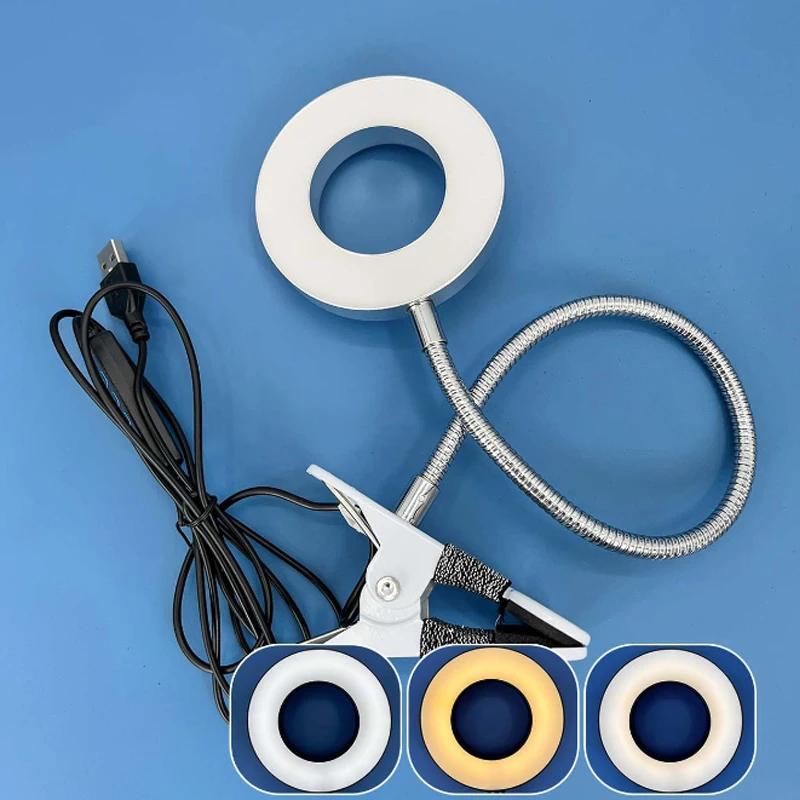 Lampada da lettura a LED con morsetto, 3 colori e 10 luminosità, lampada da scrivania flessibile a collo di cigno, lampada da lettura per bambini, luce notturna, luce da libro