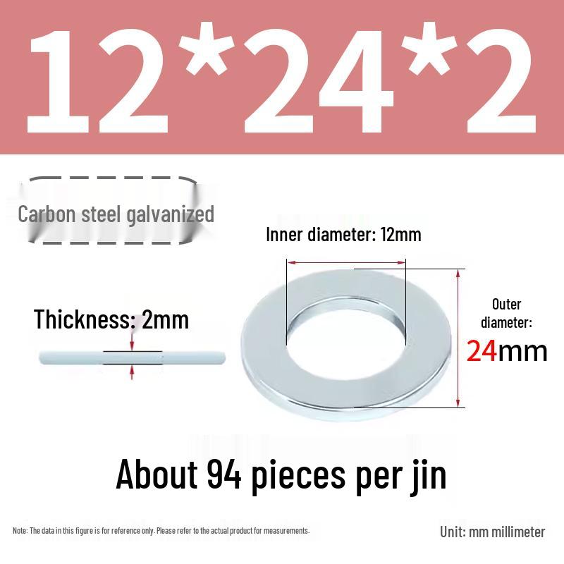 Oversized Thickened Galvanized Iron Flat Washer M2M3456810-M6