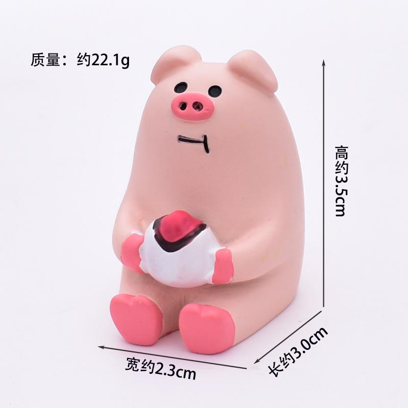 Romance Japanese Cat Groceries Pink raised pig Play Gifts INS Resin Crafts DIY memo clip Small Ornaments Collection Gifts