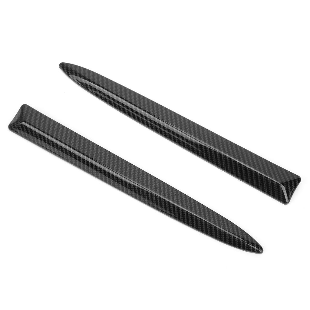 Pair Front Bumper Upper Trim Carbon Fiber Style 735455041 Replacement for FIAT 500 2007‑2015