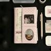 A6 Pink White Polka Dots DIY PU Clip-on Notebook Loose Leaf Book Diary Agenda Planner Cover Album Stationery