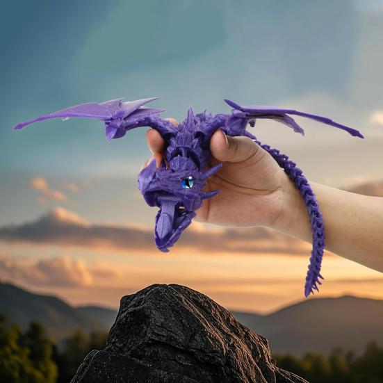 3D Printed Dragon Toy, Articulated Bird Fidget, Dragon Figurine with Movable Joints, Animal Action Figure for Kids Adults Stress Relief