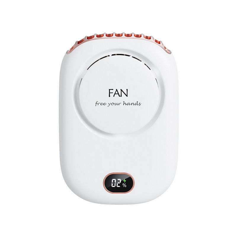118*59*42mm Silicone High-capacity Battery Fan Portable USB Charging Small Fan Mini Leaf Less Neck Hanging Fan