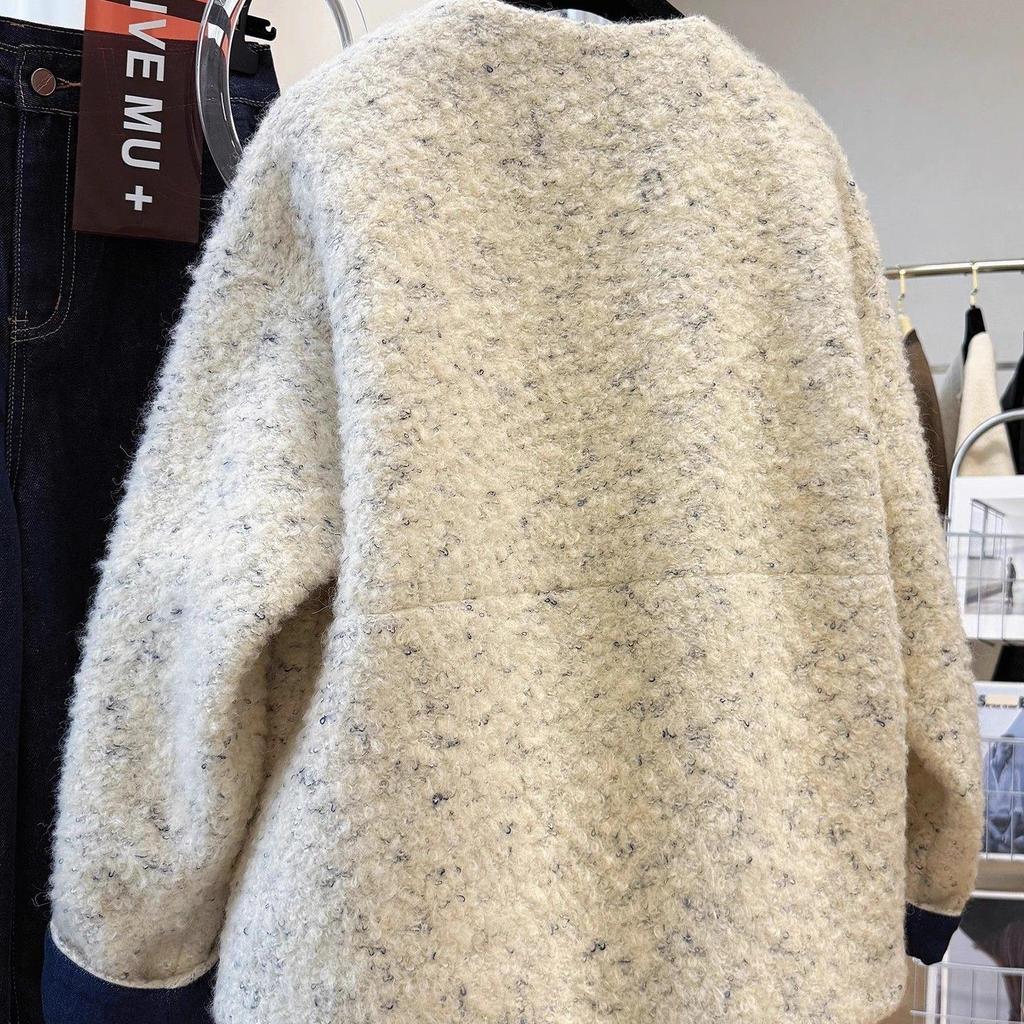 Korean Style Medium Thickness Round-Neck Woolen Coat for Women (2025 Winter Collection)
