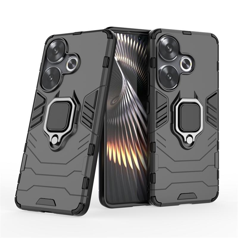 For Poco F6 Case Cover XiaomiPoco F6 Capas New Shockproof Phone Back Armor PC Bumper Magnetic Ring Holder Cover Poco F6 Fundas