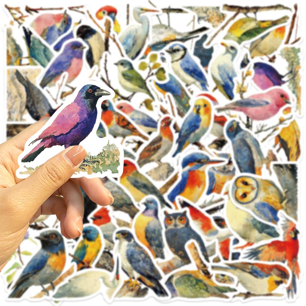 50Pcs/Set Colorful Birds Series 03 Waterproof Stickers DIY Fashion Doodle Decals Stickers