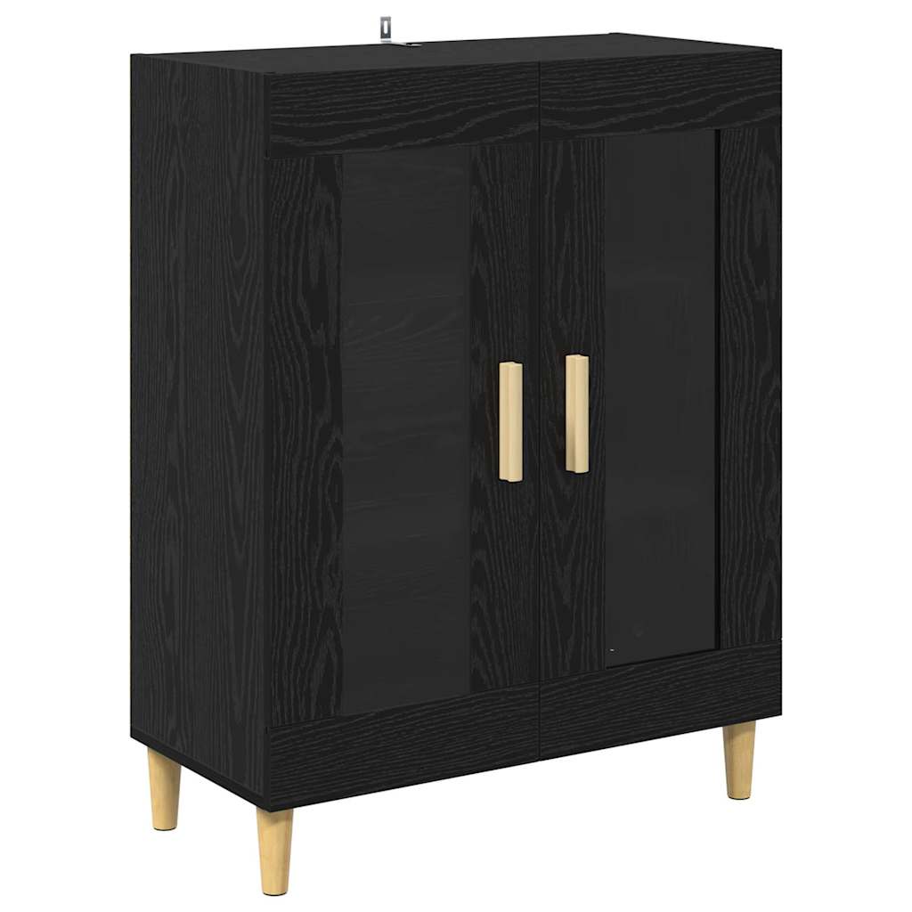 Highboard in Black Oak Look 69.5 x 34 x 180 cm Engineered Wood