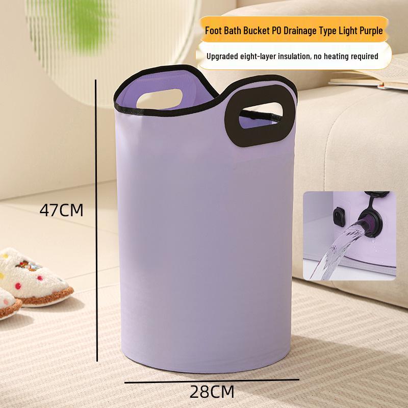 Portable Foldable Insulated Foot Bath Bucket for Adults - High Deep Over Calf Design