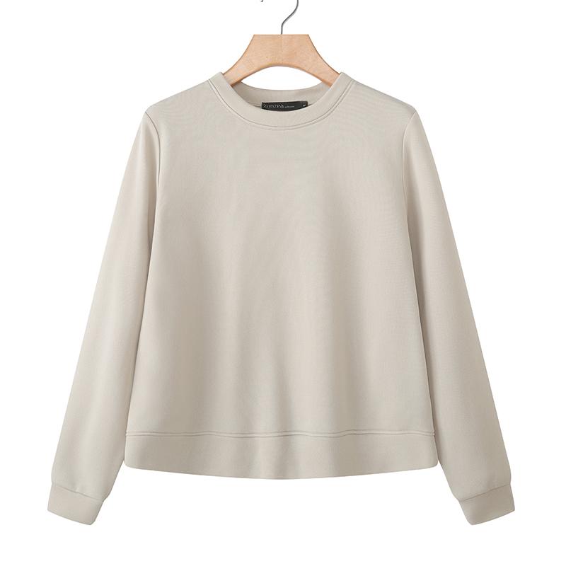 ZANZEA Women Casual Round Neck Loose Long Sleeve Tee Tops