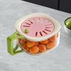 Multifunctional Removable Fruit Drain Basket with Lid Foldable Handle Drainer Basket for Home Refrigerator Use