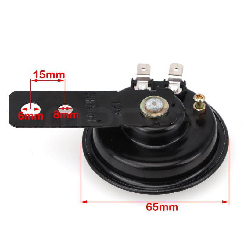 Universal Motorcycle Electric Horn Kit 12V 24V 36V 48V 60V Waterproof Round Loud Horn Speakers For Scooter Moped Dirt Bike Atv