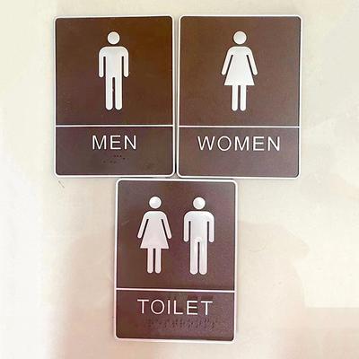 Bathroom Acrylic Mark Label Removable Self-Adhesive Toilet WC Sign Plate Wall Sticker Wash Room Door Wall Label DIY Decor