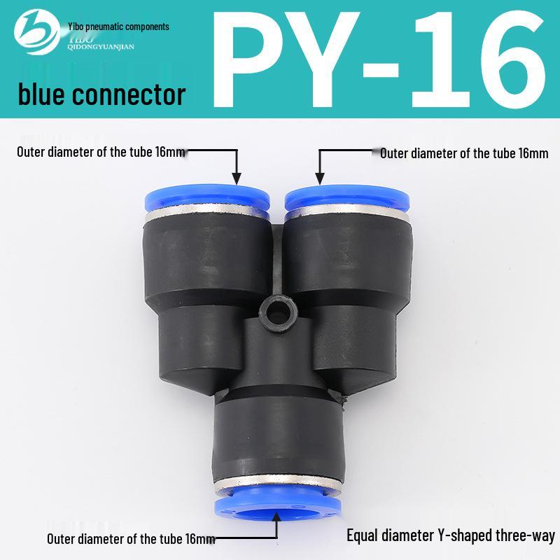 Wirtschaftlicher blauer pneumatischer Schnellkuppler: Gerade, T-Stück, Vierweg, Fünfweg, Reduzierstück für PU/PE/PY/PZA/PK/PV