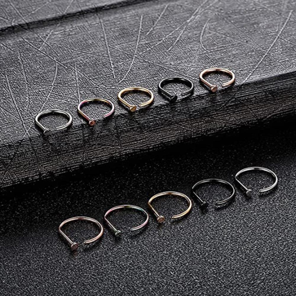 D-Shaped Nose Ring F136 Medical Titanium Steel Piercing Jewelry