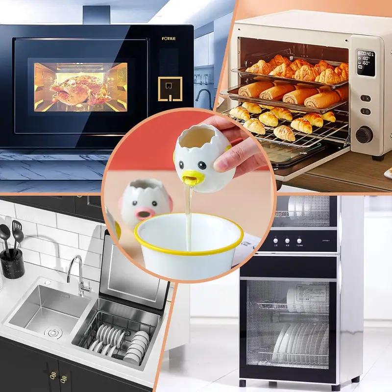 Cute Little Chicken Ceramic Egg Separator - Creative Egg Yolk and Egg White Filter for Baking, Kitchen Gadget