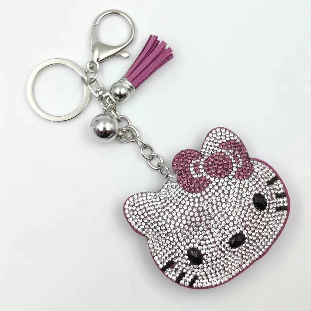 Rhinestone Keychain Kawaii Cartoon Pendant Cute Backpack Charm Birthday Gift Anime Decor