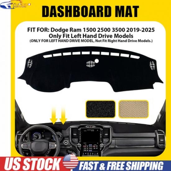 Dash Cover Dashboard Dashmat Mat Carpet Fits -2025 Dodge Ram 1500 2500 3500