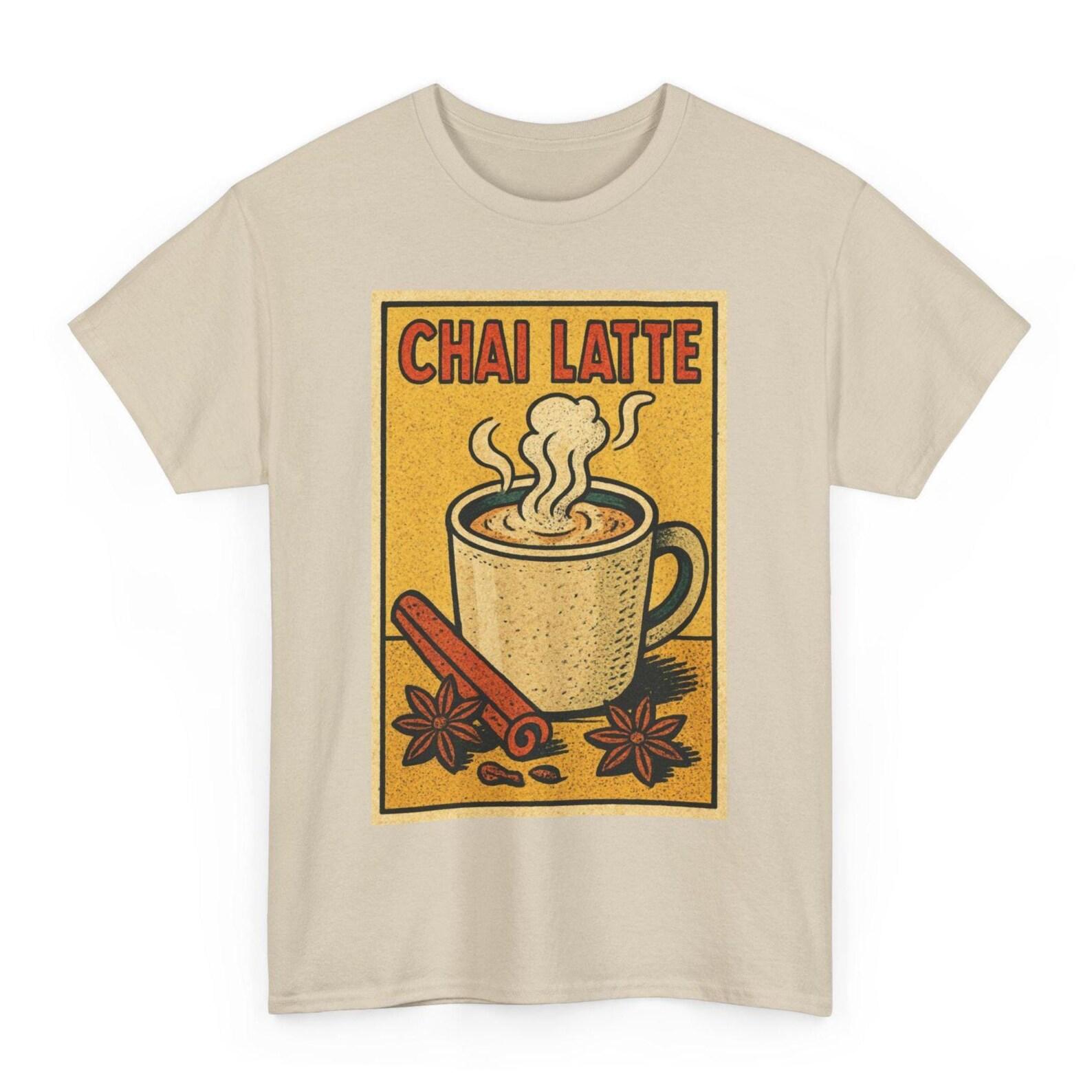 Chai Latte T-Shirt: Retro Comic Style Cozy Beverage Tee for Tea Lovers & Cafe Vibes S