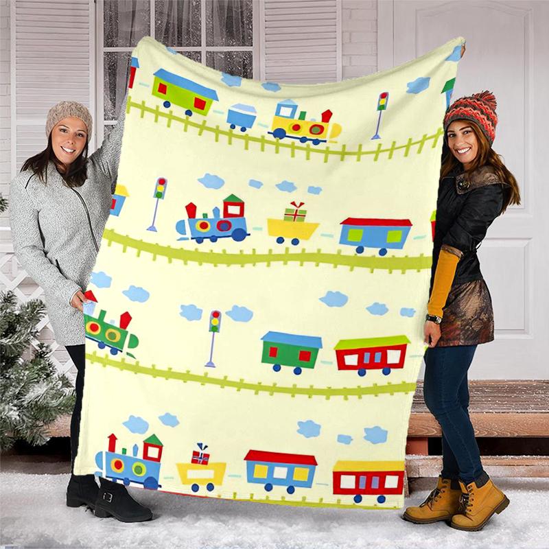 Cute Cars Theme Printed Blanket - Perfect for Couch, Bed, Travel & Outdoor Use | Machine Washable, Cozy & Durable.